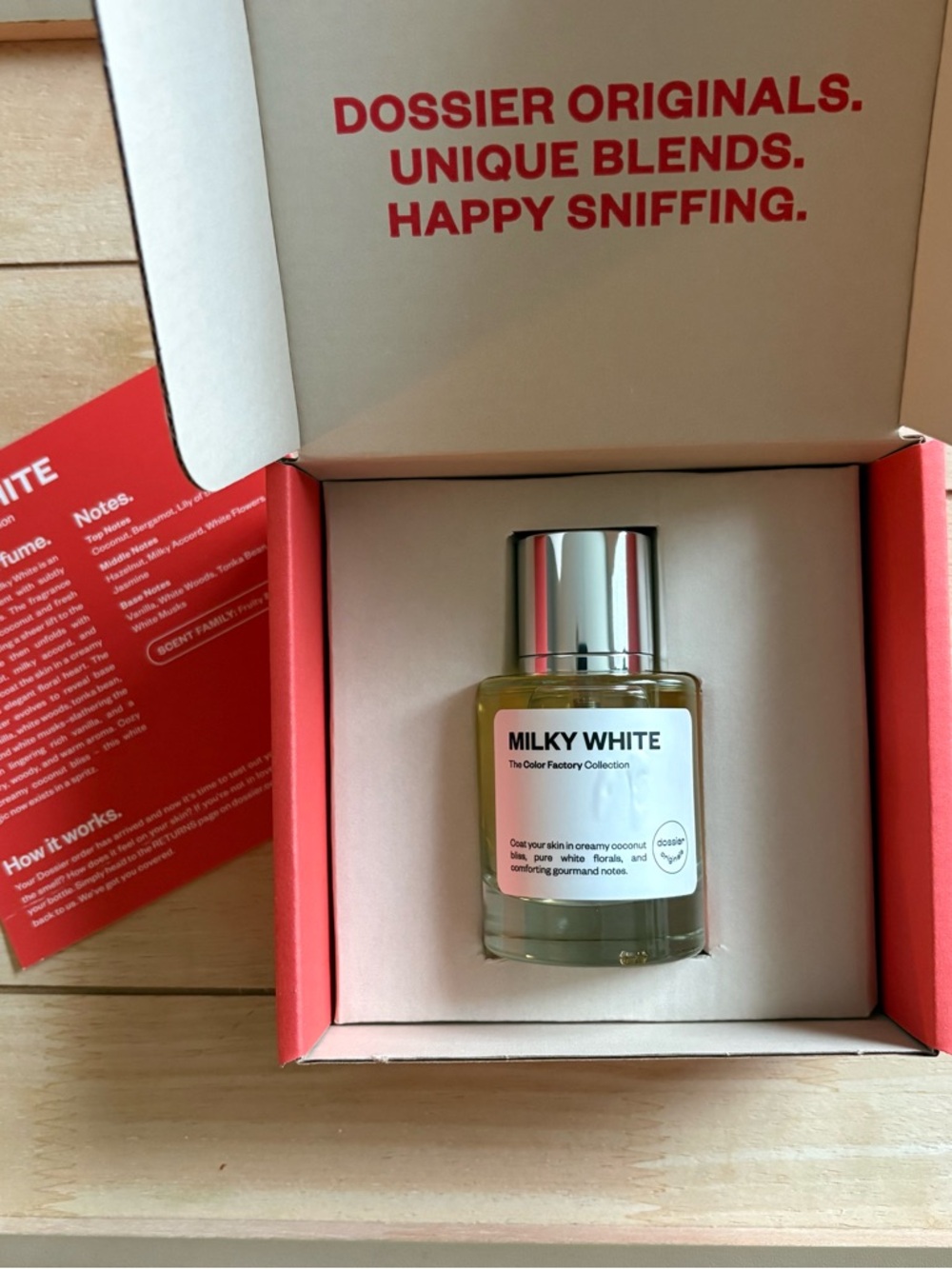 Dossier Milky White Eau de Parfum, Unisex / Coconut, Warm, Vanilla (50ml) / NIB